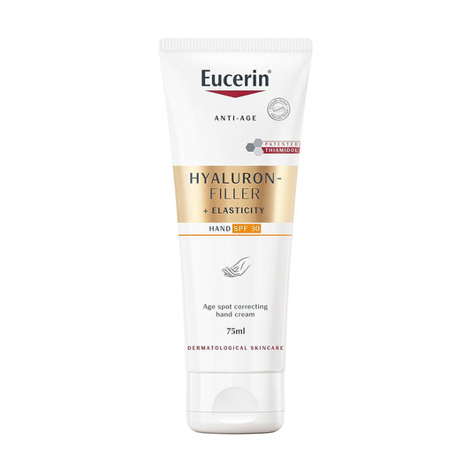 كريم اليدين يوسيرين هيالورون فيلر + إيلاستيسيتي لمكافحة البقع الداكنة ومضاد للشيخوخة Eucerin Hyaluronic Filler + Elasticity Hand Cream - 75 ml