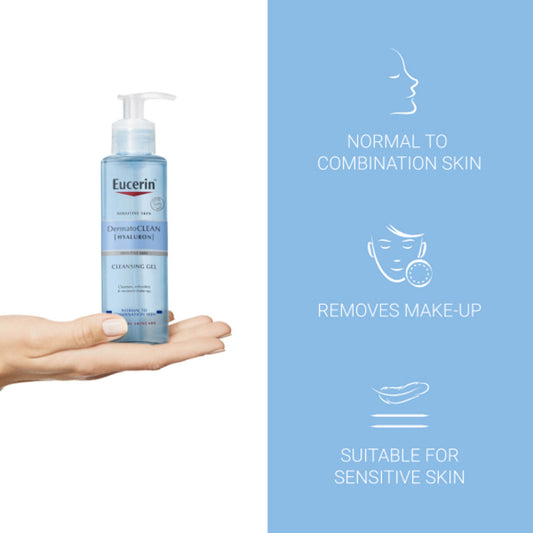 يوسيرين ديرماتو كلين [هيَالورون] جل منظف 200 مل  Eucerin DermatoCLEAN [HYALURON] Cleansing Gel.