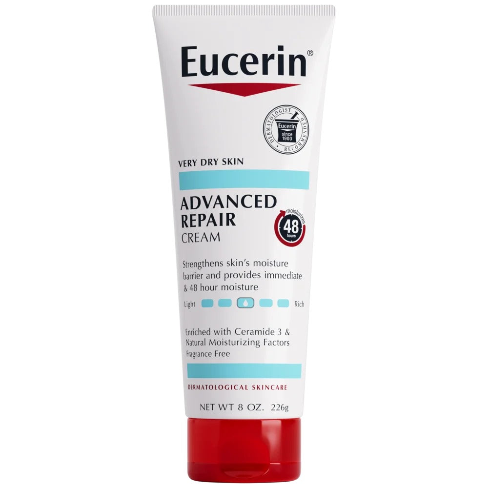 كريم يوسيرين للإصلاح المتقدم غني بالسيراميد 3 وعوامل الترطيب الطبيعية 226جرام Eucerin Advanced Repair Cream